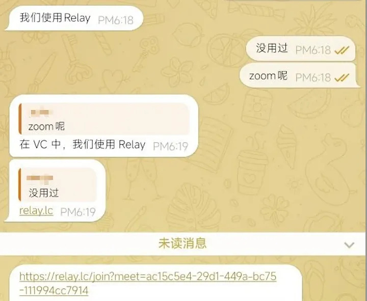 A Telegram message from the fake recruiter